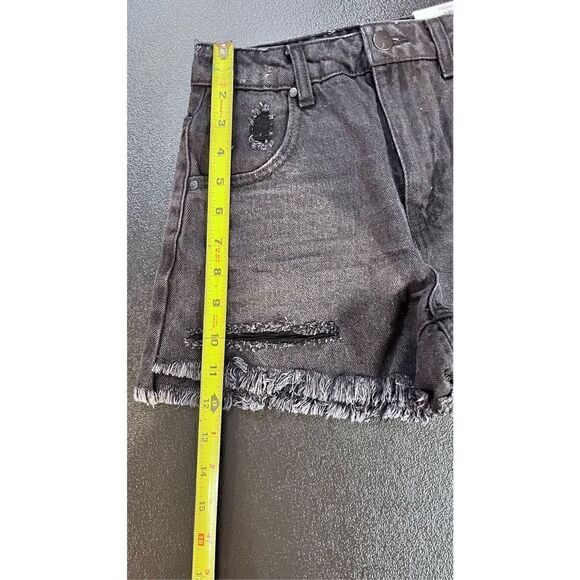 AND NOW THIS BLACK DISTRESSED JEAN SHORTS WOMENS SZ 25 NEW P1-48 - Picture 8 of 12
